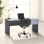 Escritorio con cajonera 2 cajones aluminio_grafito